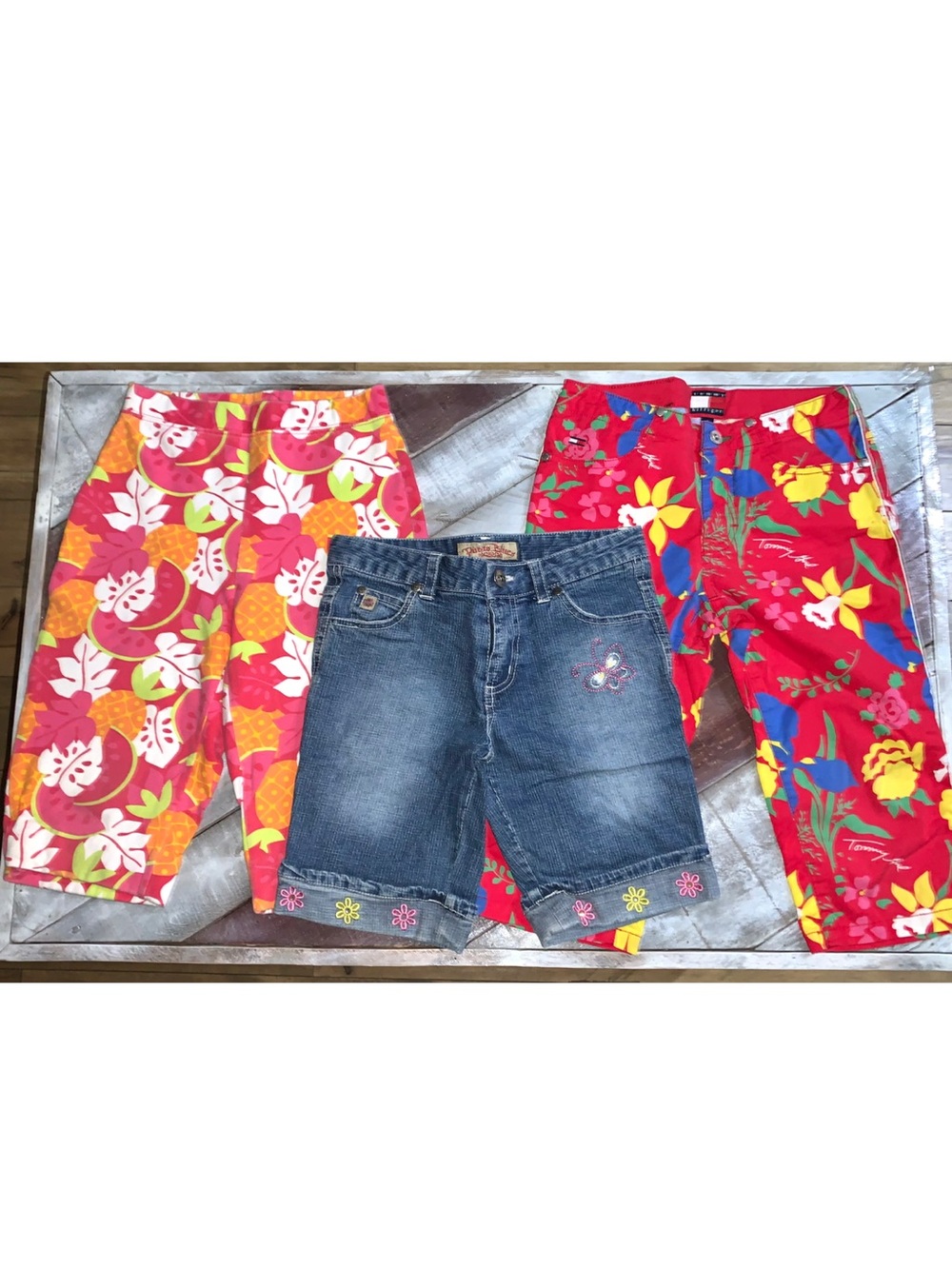 Vintage 90s Girls Shorts and pants bundle size 7/8 jeans shorts floral pants